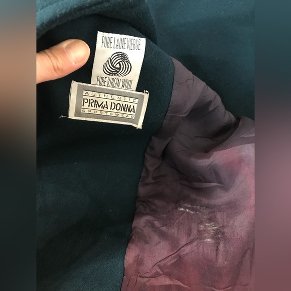 Vintage wool strong shoulder double breasted long coat - Picture 13 of 17